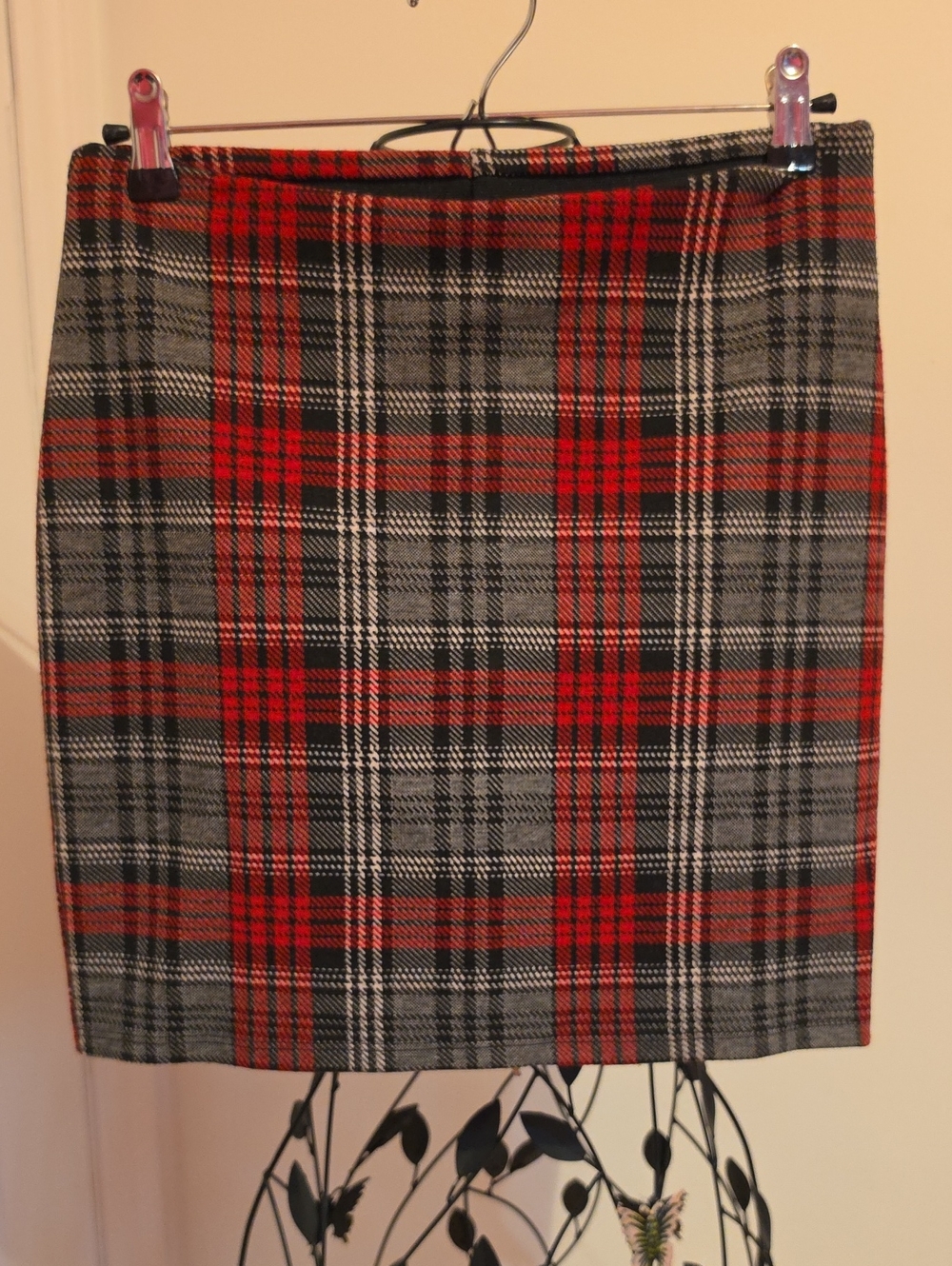 Plaid Pull On Mini Skirt